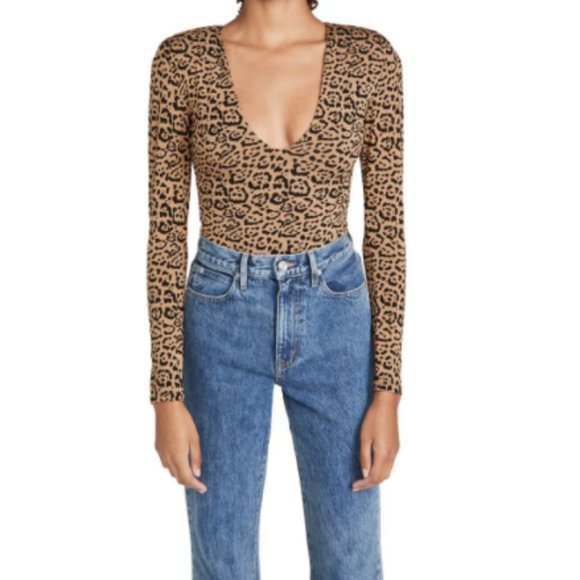 Leopard print Deep V Thong Bodysuit - Picture 3 of 4